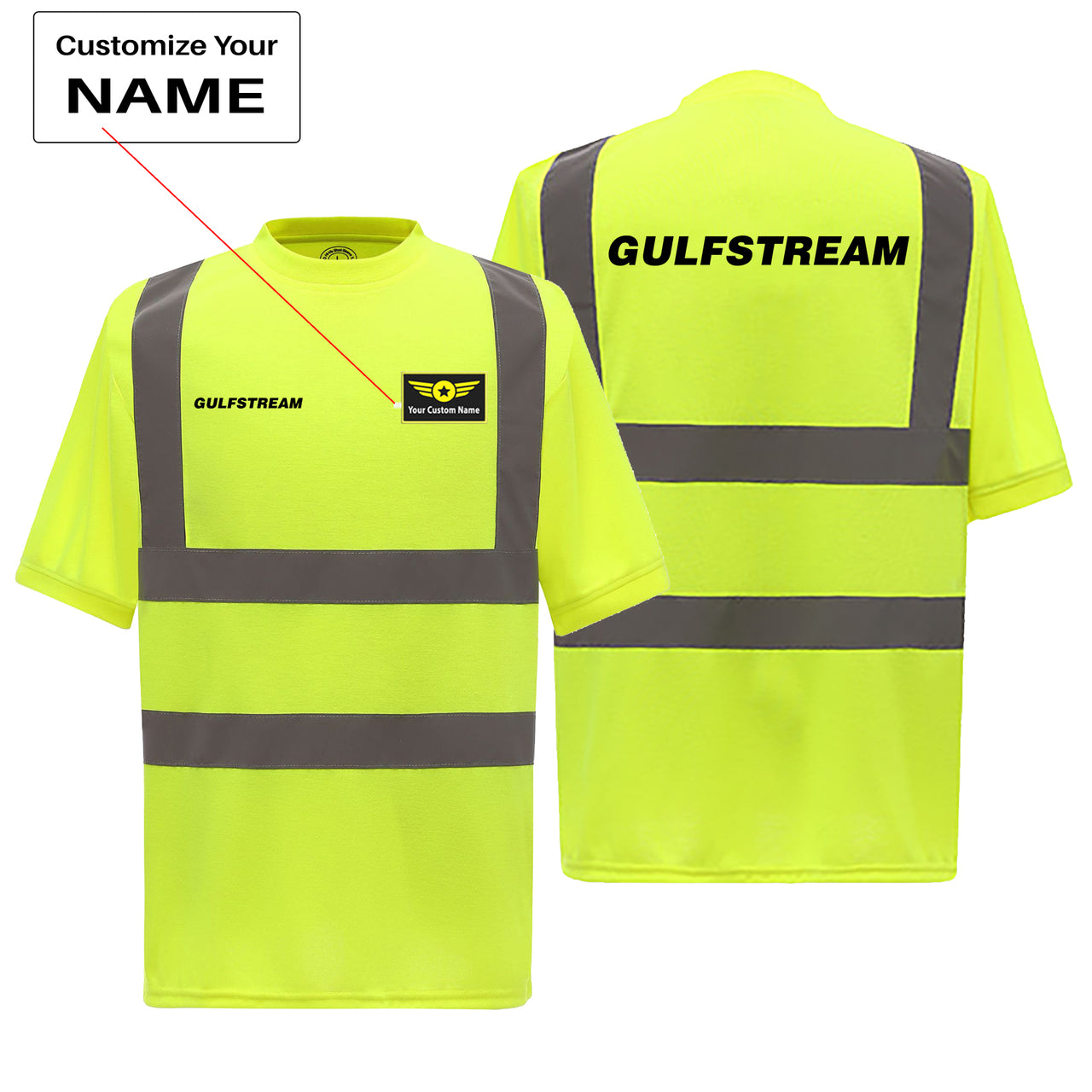 Gulfstream & Text Designed Reflective T-Shirts