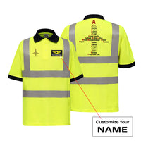 Thumbnail for Airplane Shape Aviation Alphabet Designed Reflective Polo T-Shirts