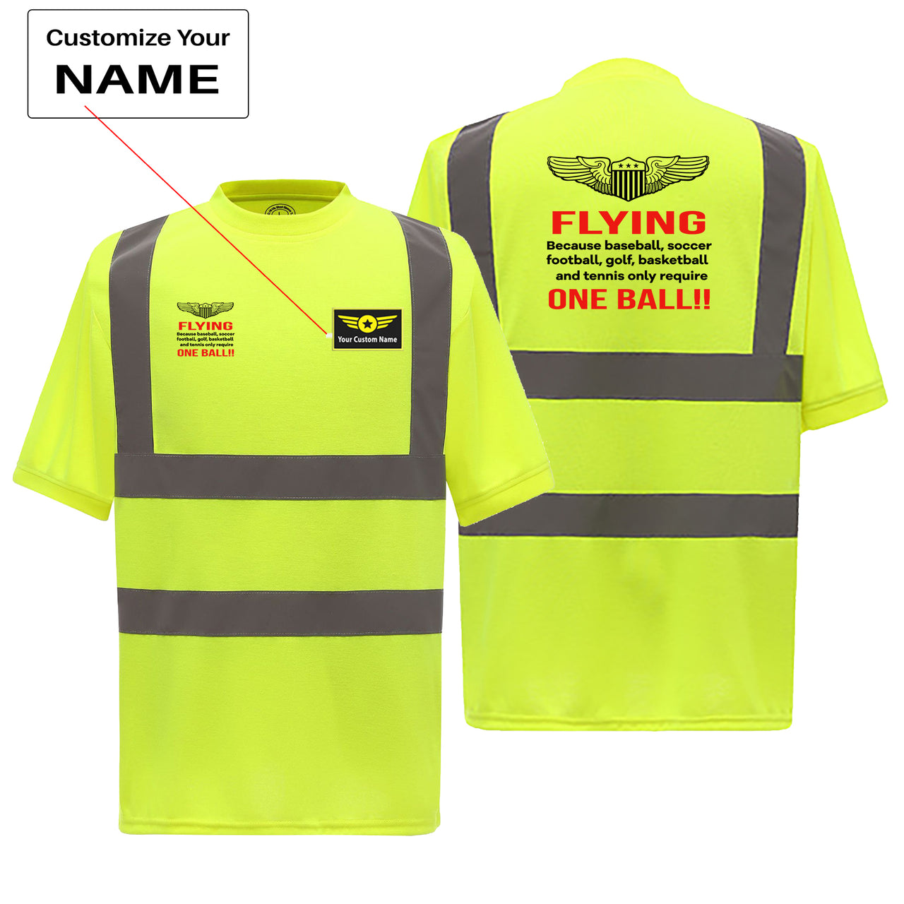 Flying One Ball Designed Reflective T-Shirts