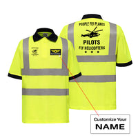 Thumbnail for People Fly Planes Pilots Fly Helicopters Designed Reflective Polo T-Shirts