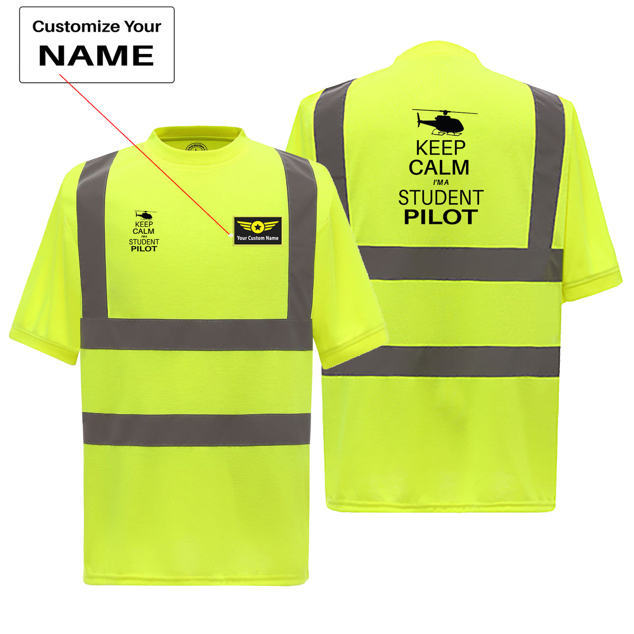 Student Pilot (Helicopter) Designed Reflective T-Shirts