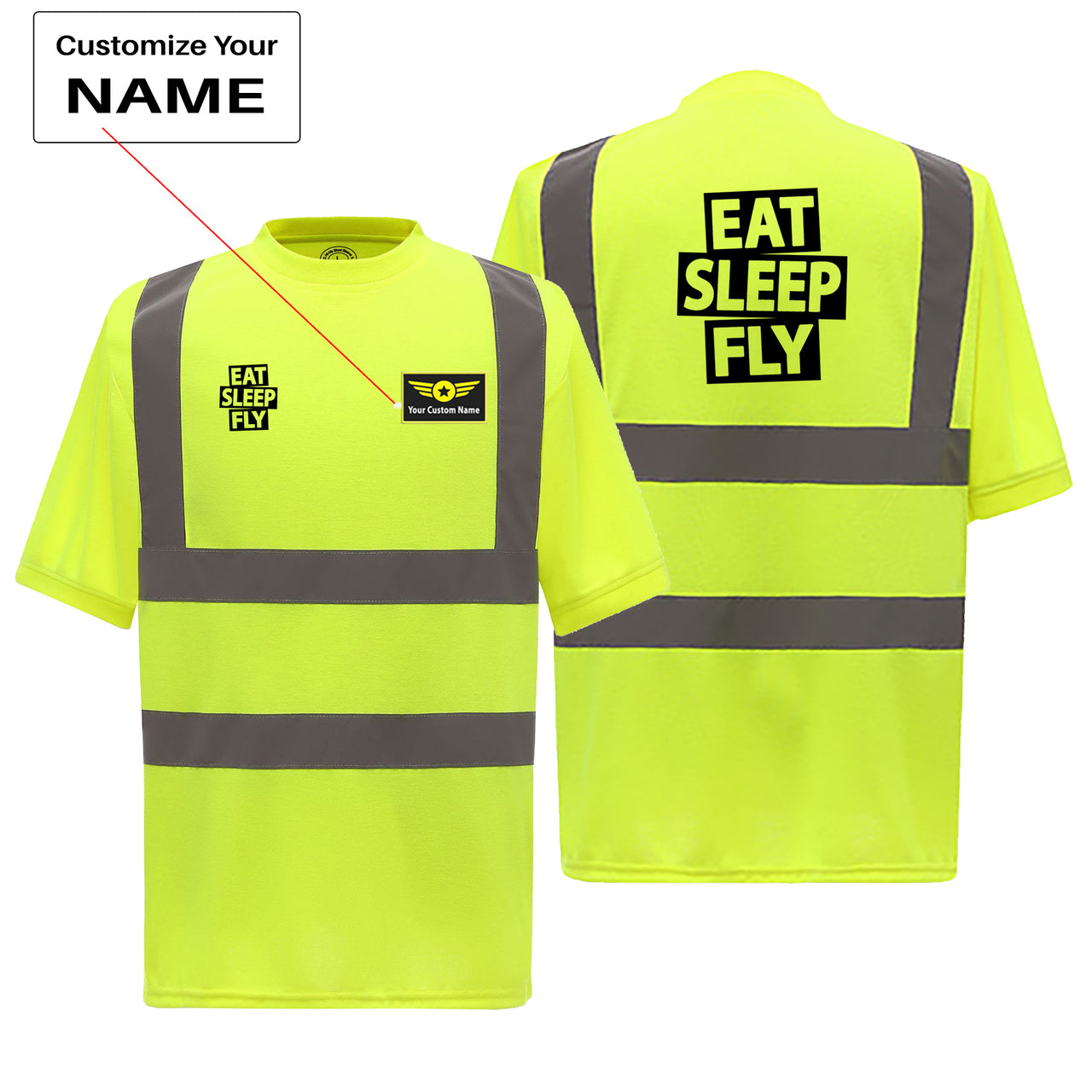 Eat Sleep Fly Designed Reflective T-Shirts