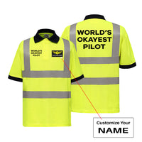 Thumbnail for World's Okayest Pilot Designed Reflective Polo T-Shirts