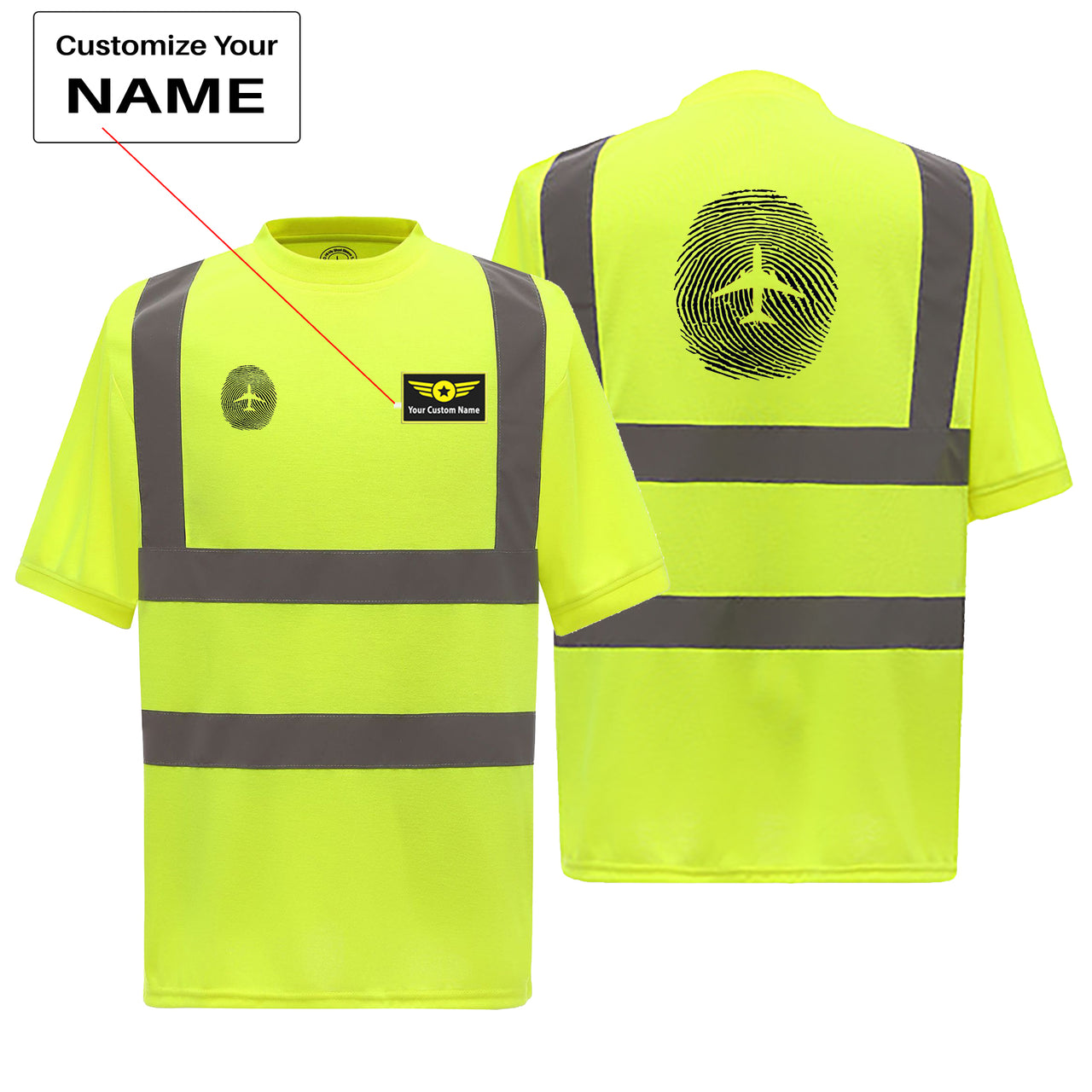 Aviation Finger Print Designed Reflective T-Shirts