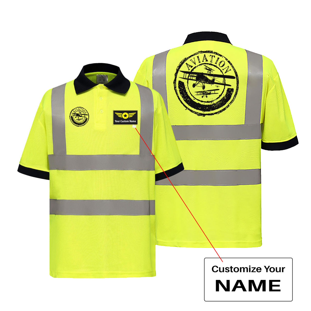 Aviation Lovers Designed Reflective Polo T-Shirts