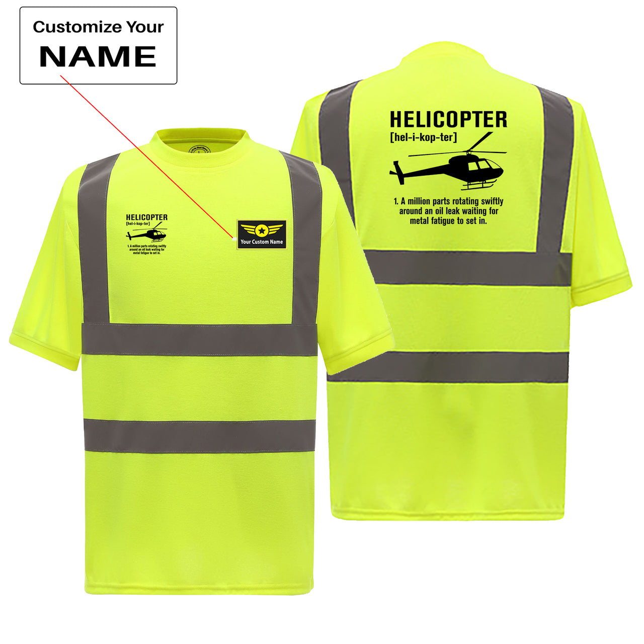 Helicopter [Noun] Designed Reflective T-Shirts