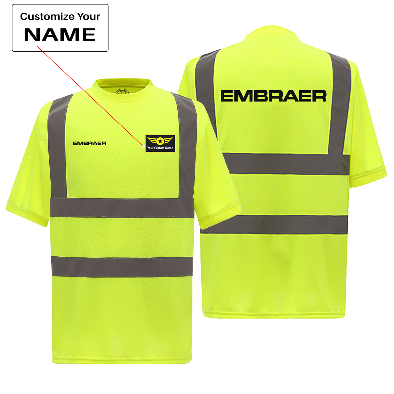 Embraer & Text Designed Reflective T-Shirts