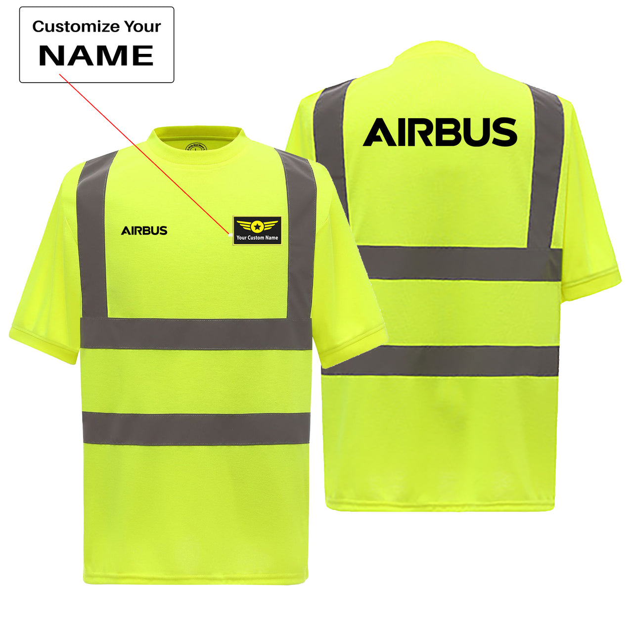 Airbus & Text Designed Reflective T-Shirts