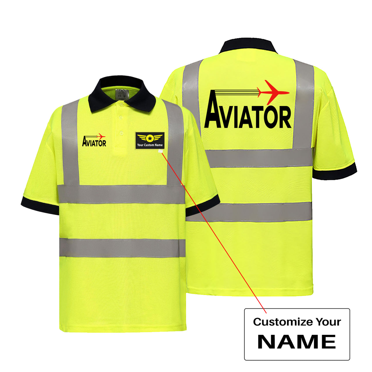 Aviator Designed Reflective Polo T-Shirts