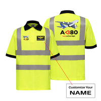 Thumbnail for Airbus A380 Love at first flight Designed Reflective Polo T-Shirts