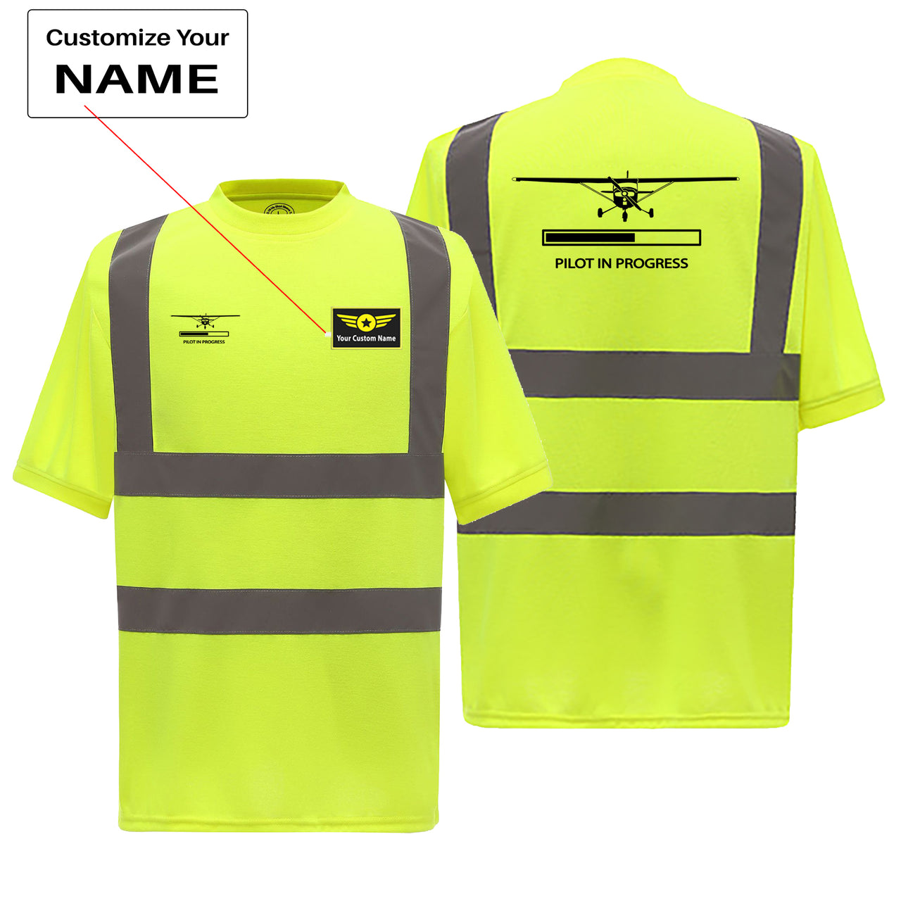 Pilot In Progress (Cessna) Designed Reflective T-Shirts