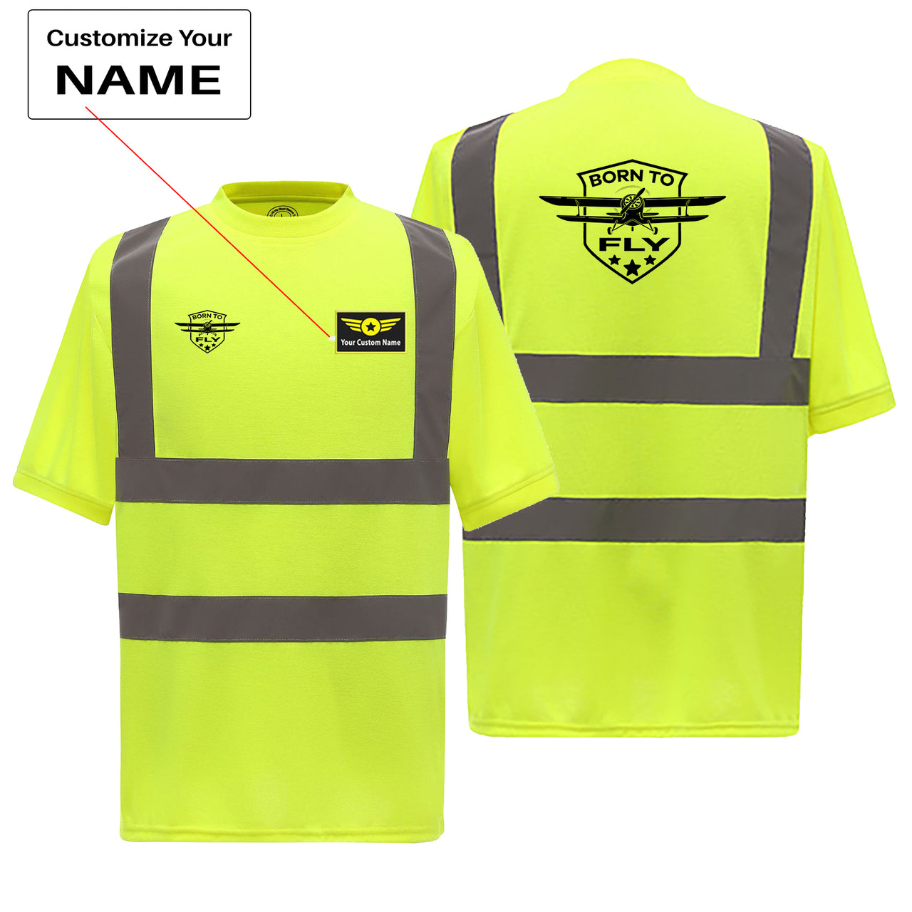 Super Born To Fly Designed Reflective T-Shirts