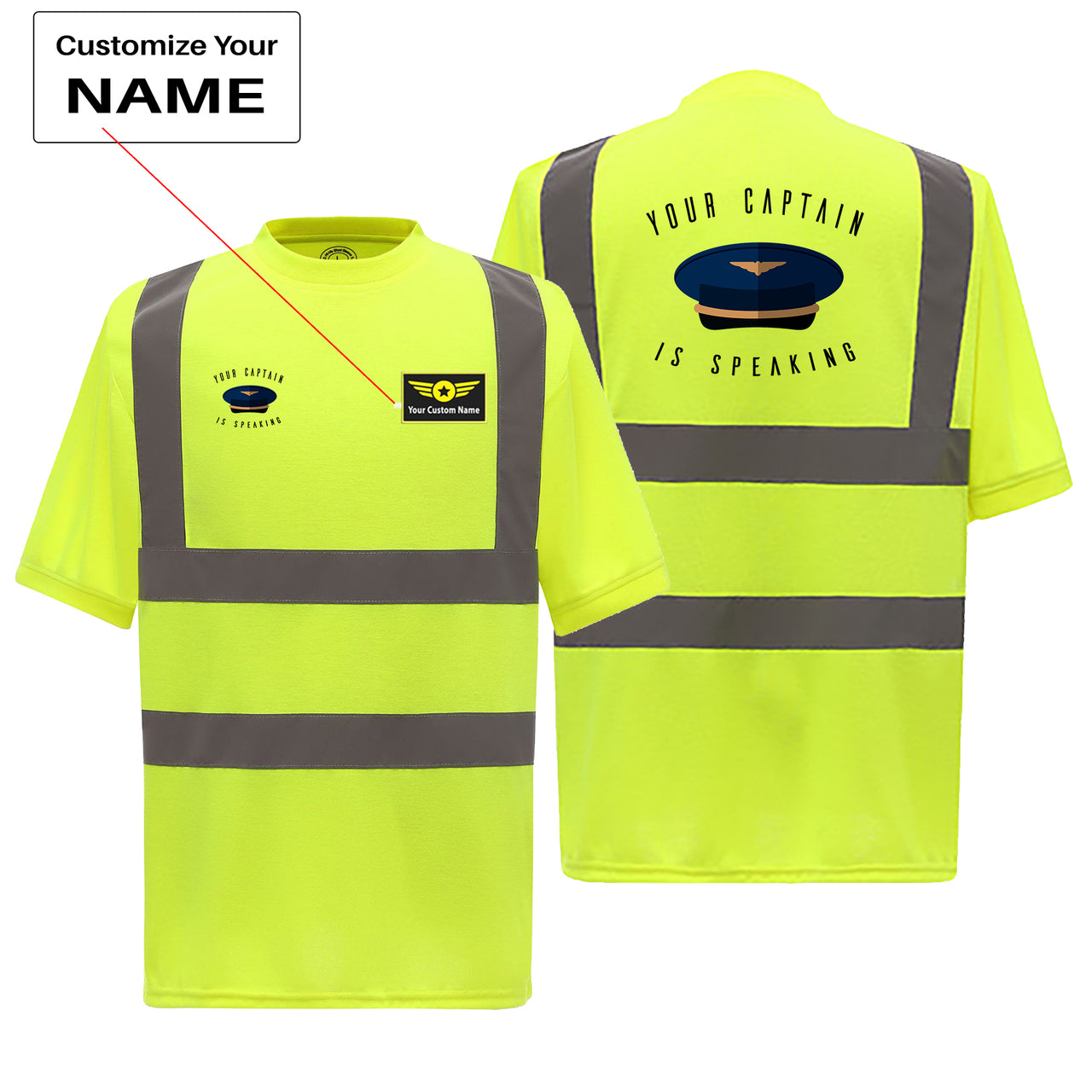 Your Captain Is Speaking Designed Reflective T-Shirts