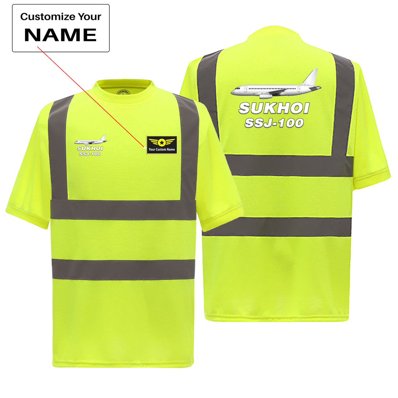 Sukhoi Superjet 100 Designed Reflective T-Shirts