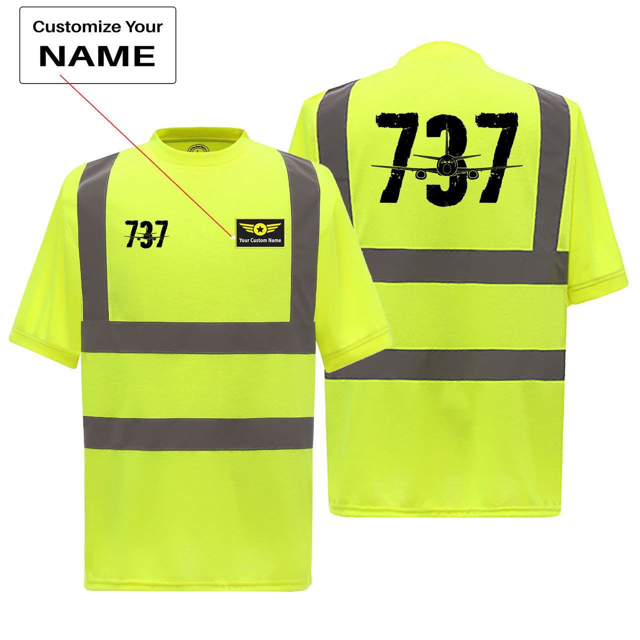 Boeing 737 Designed Designed Reflective T-Shirts