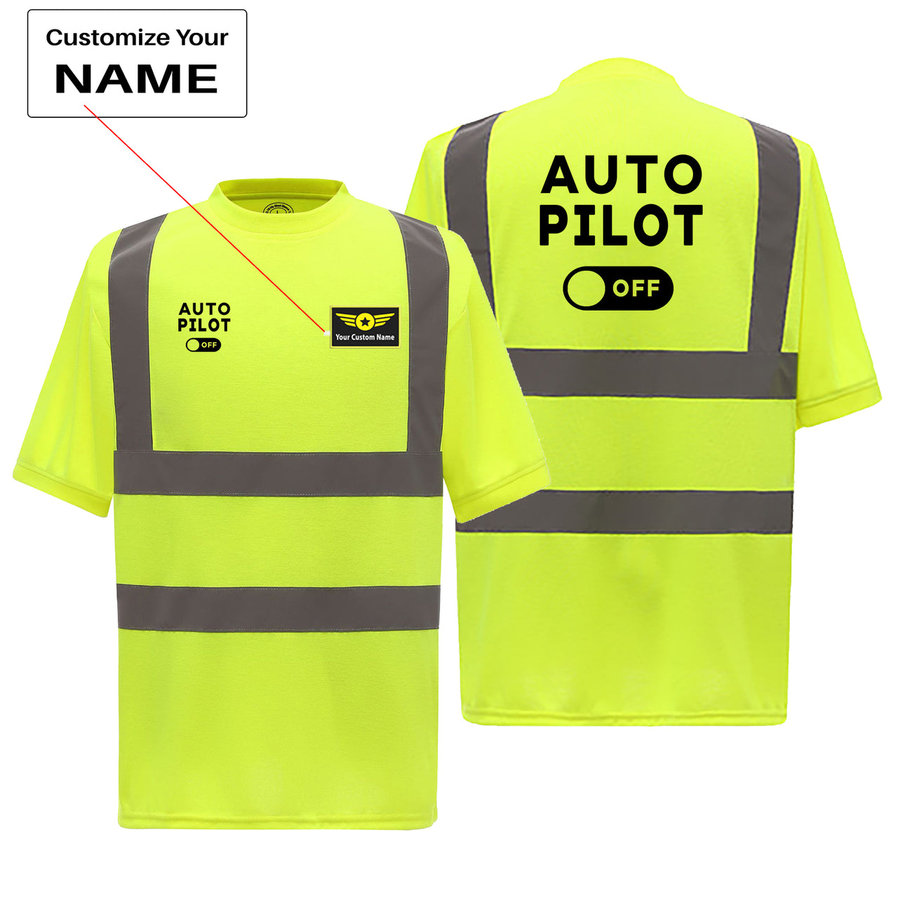 Auto Pilot Off Designed Reflective T-Shirts