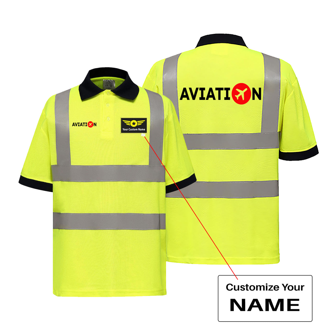 Aviation Designed Reflective Polo T-Shirts