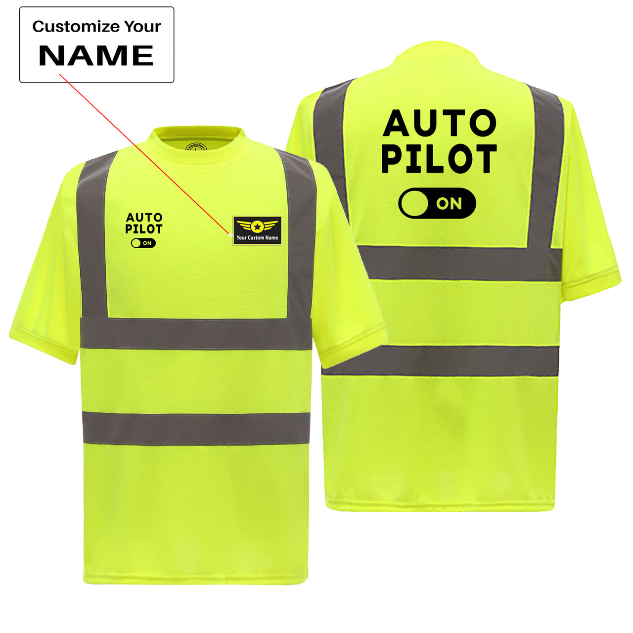 Auto Pilot ON Designed Reflective T-Shirts