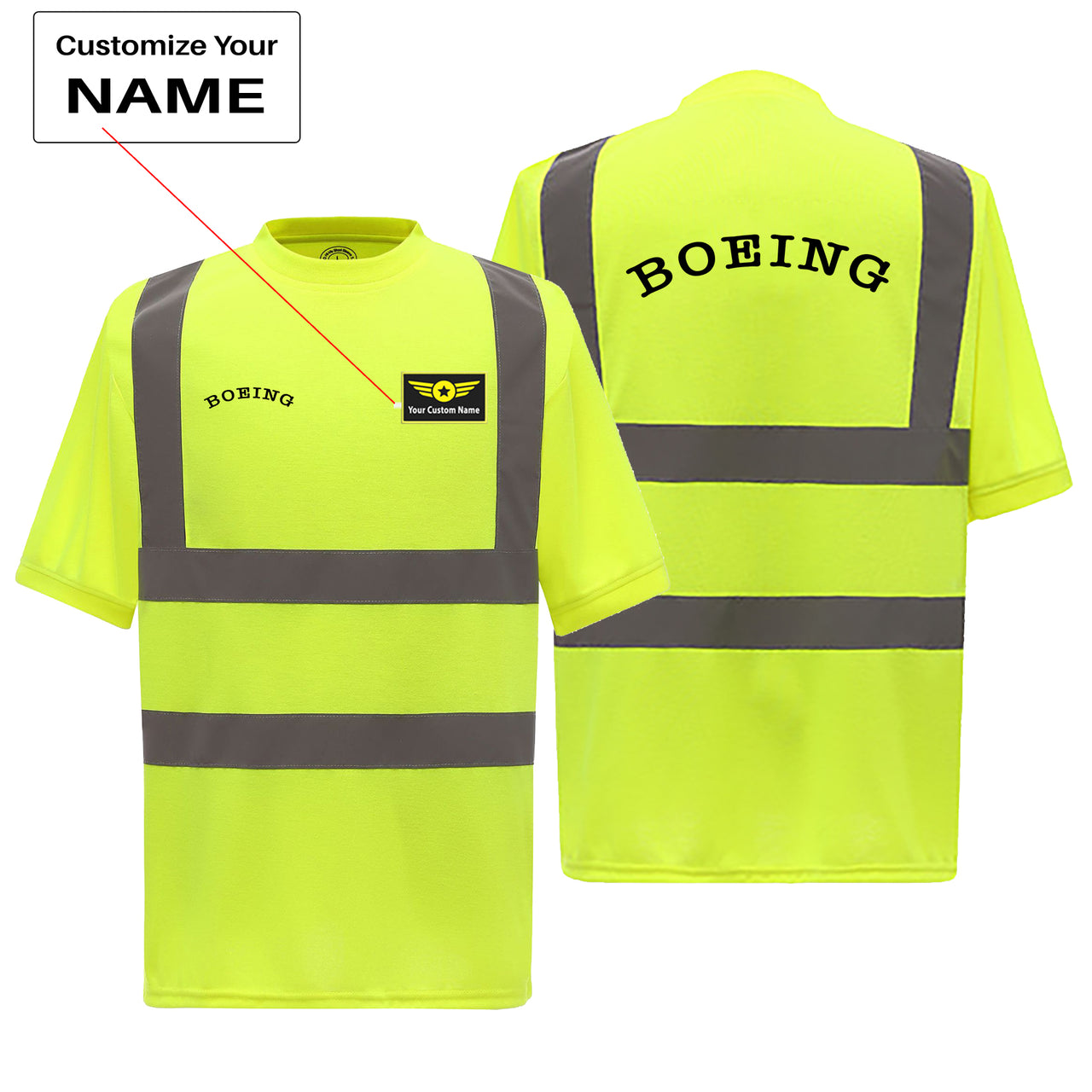 Special BOEING Text Designed Reflective T-Shirts