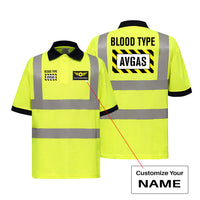 Thumbnail for Blood Type AVGAS Designed Reflective Polo T-Shirts