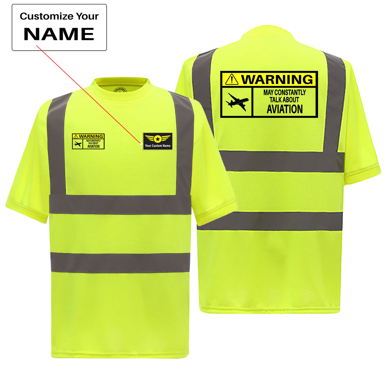 Warning May Constantly Talk About Aviation Designed Reflective T-Shirts