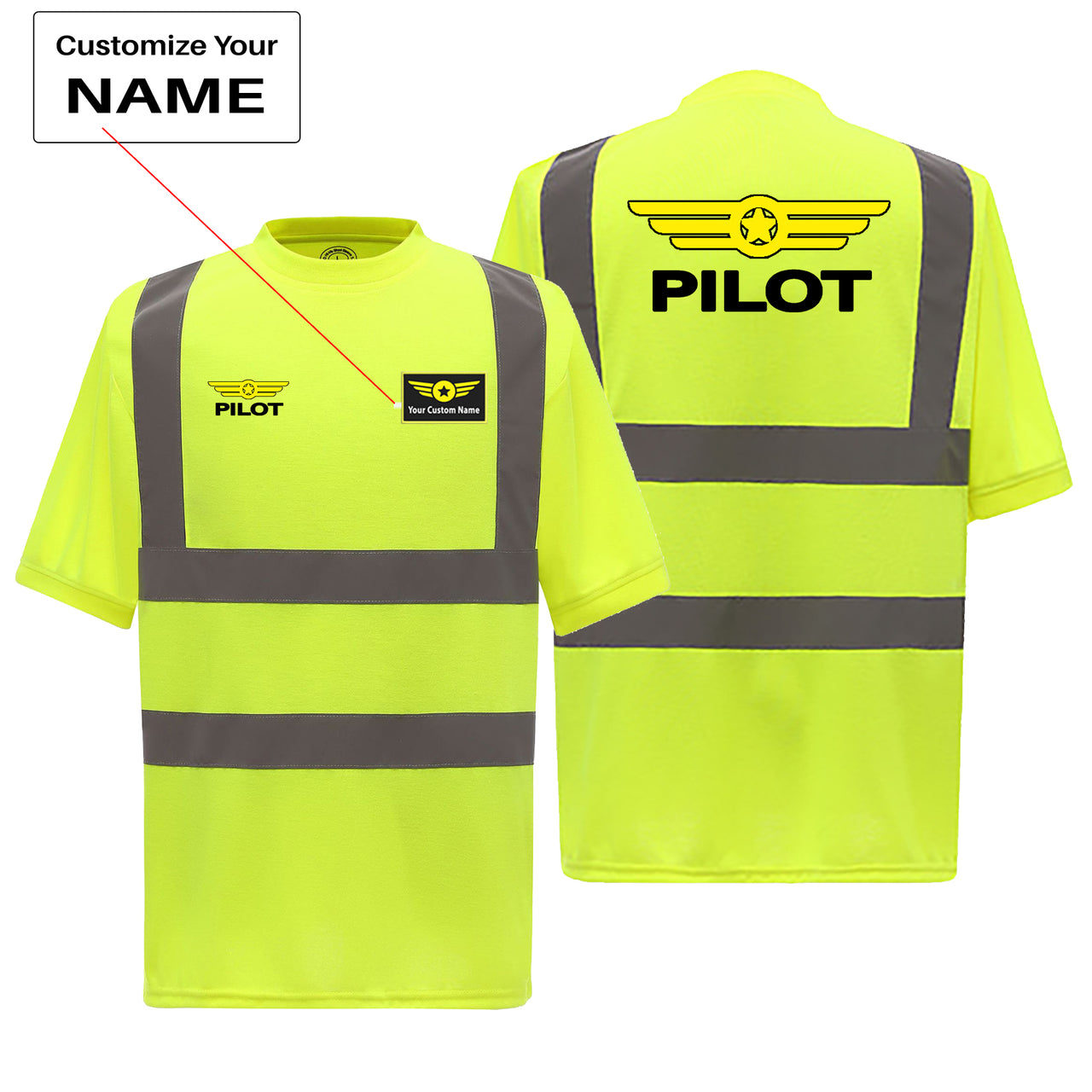 Pilot & Badge Designed Reflective T-Shirts