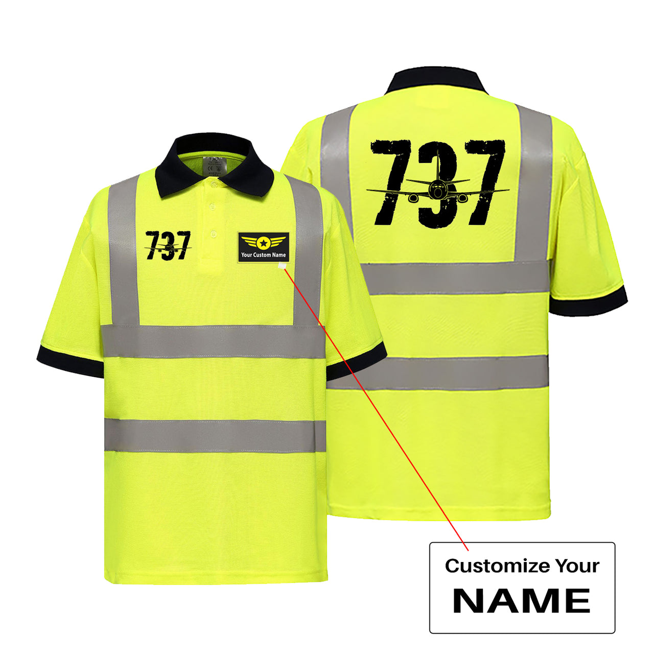 Boeing 737 Designed Designed Reflective Polo T-Shirts