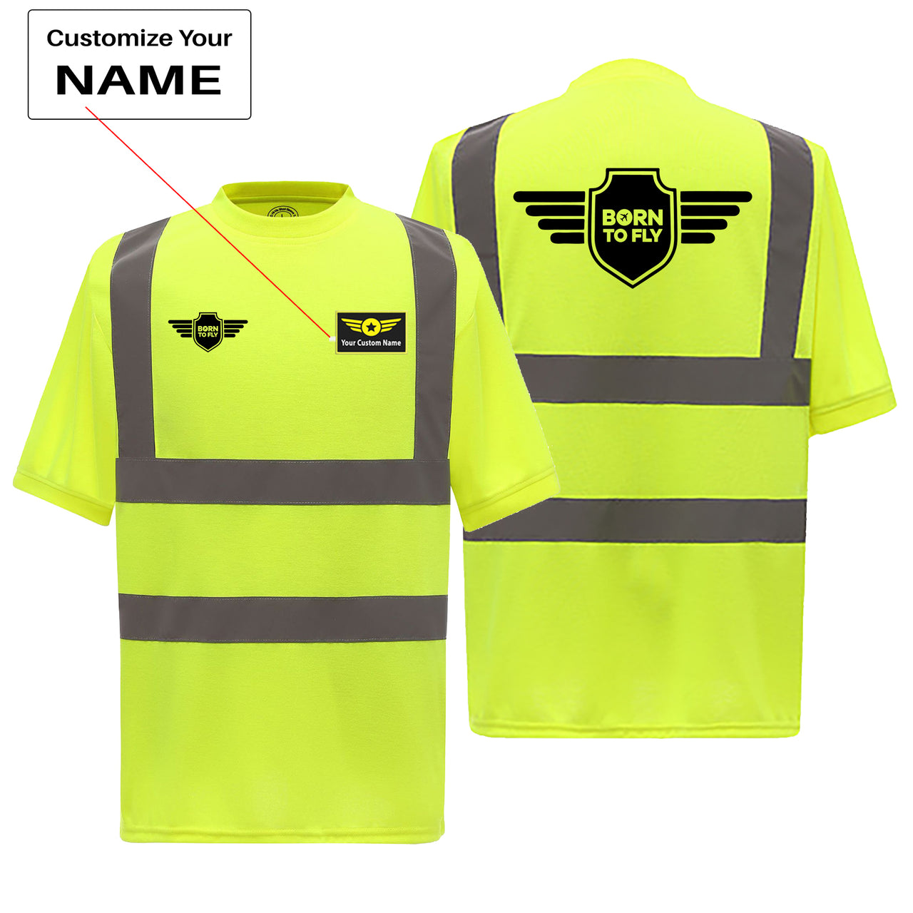 Born To Fly & Badge Designed Reflective T-Shirts