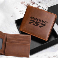 Thumbnail for Boeing 757 & Text Designed Laser Leather Wallets