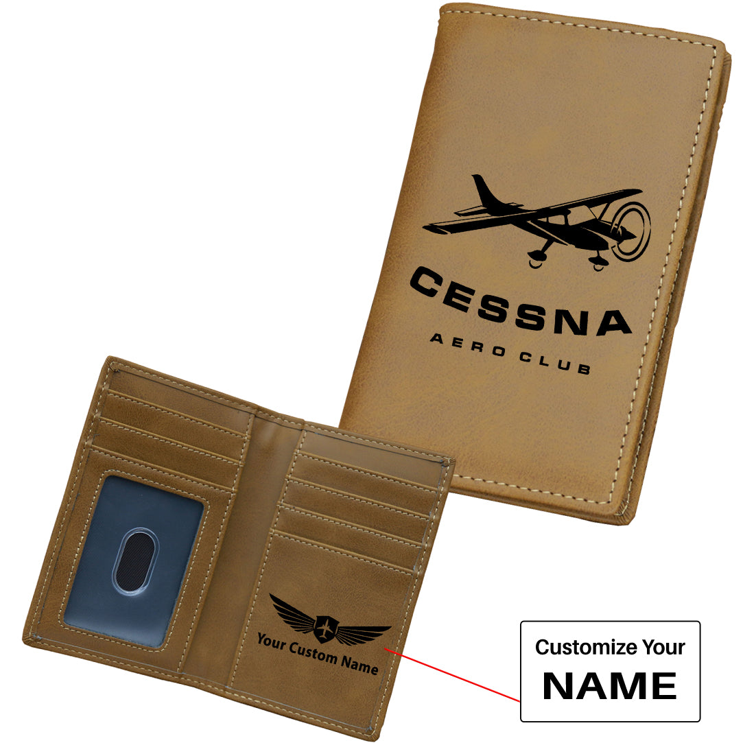 Cessna Aeroclub Designed Leather Card Holder Wallets