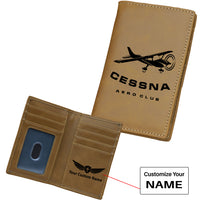 Thumbnail for Cessna Aeroclub Designed Leather Card Holder Wallets