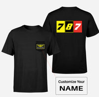 Thumbnail for Flat Colourful 787 Designed Pocket T-Shirts