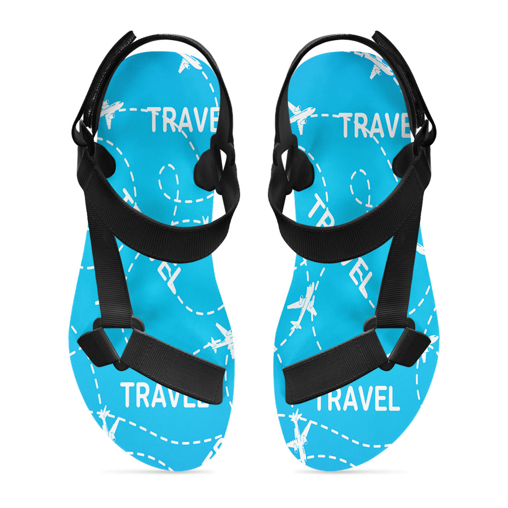 Travel & Planes Designed Open Toe Sandals (Slippers)