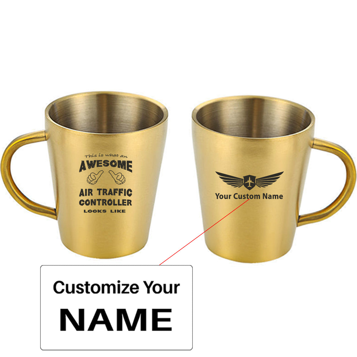 Air Traffic Controller Designed Stainless Steel Coffee Mugs