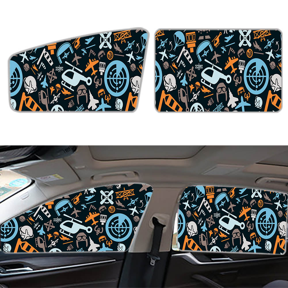 Aviation Icons Designed Car Sun Shade (Side window)