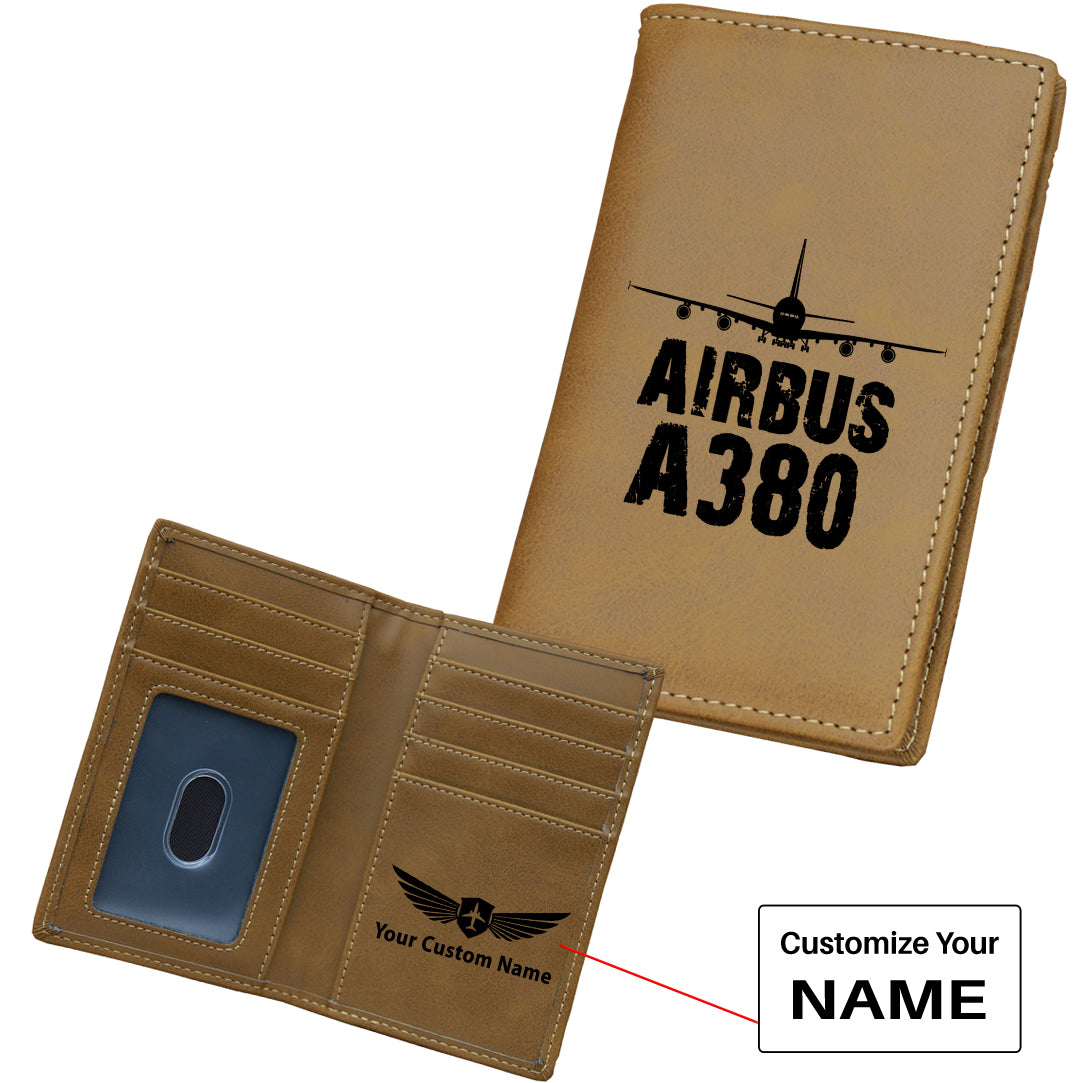 Airbus A380 & Plane Designed Leather Card Holder Wallets