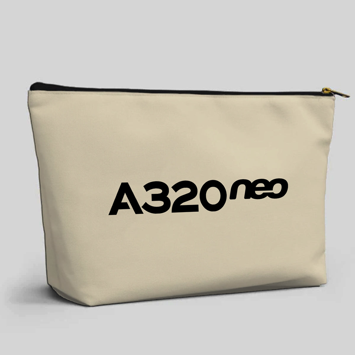 A320neo & Text Designed Zipper Pouch