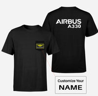 Thumbnail for Airbus A330 & Text Designed Pocket T-Shirts