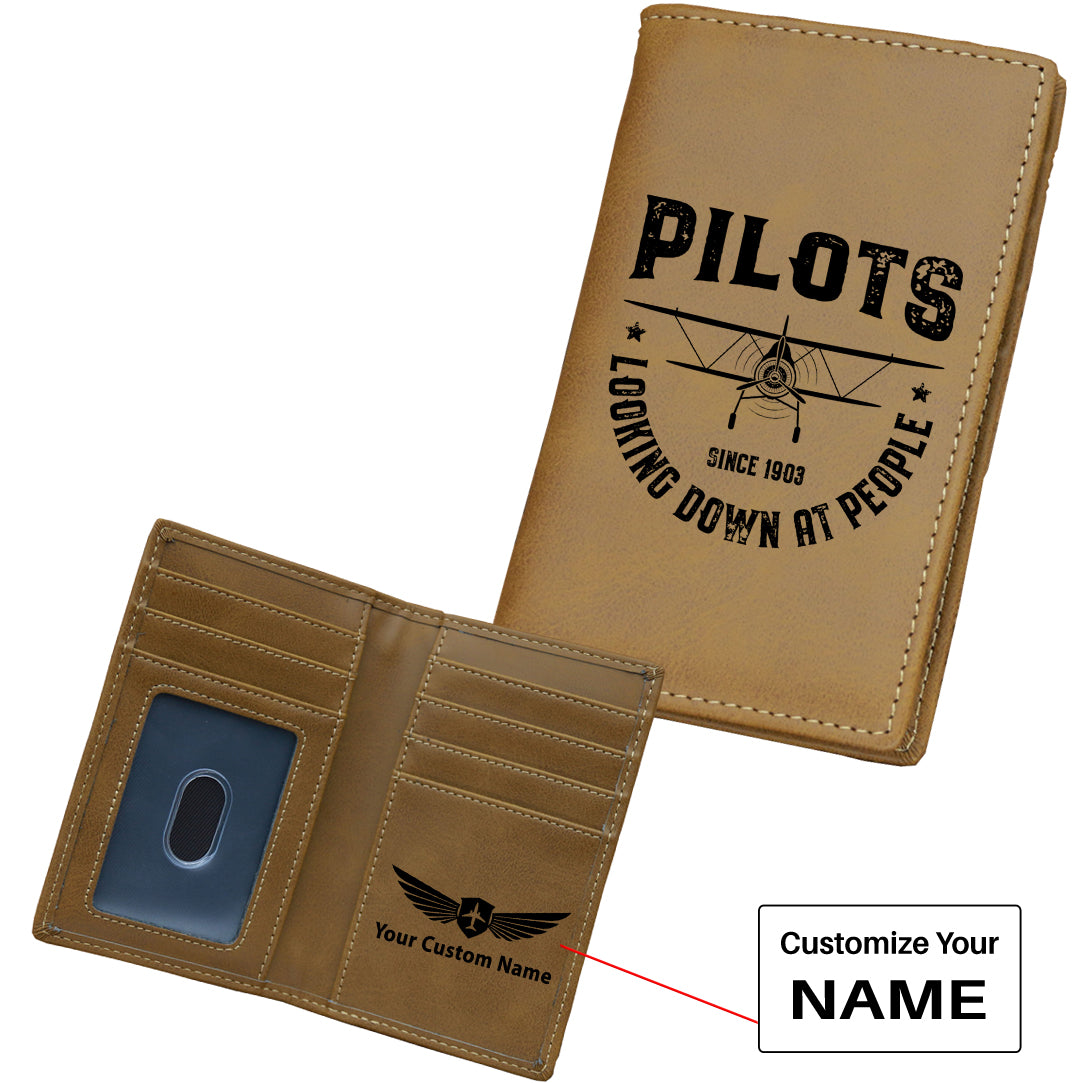 Pilots Looking Down at People Since 1903 Designed Leather Card Holder Wallets