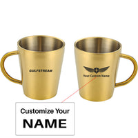 Thumbnail for Gulfstream & Text Designed Stainless Steel Coffee Mugs