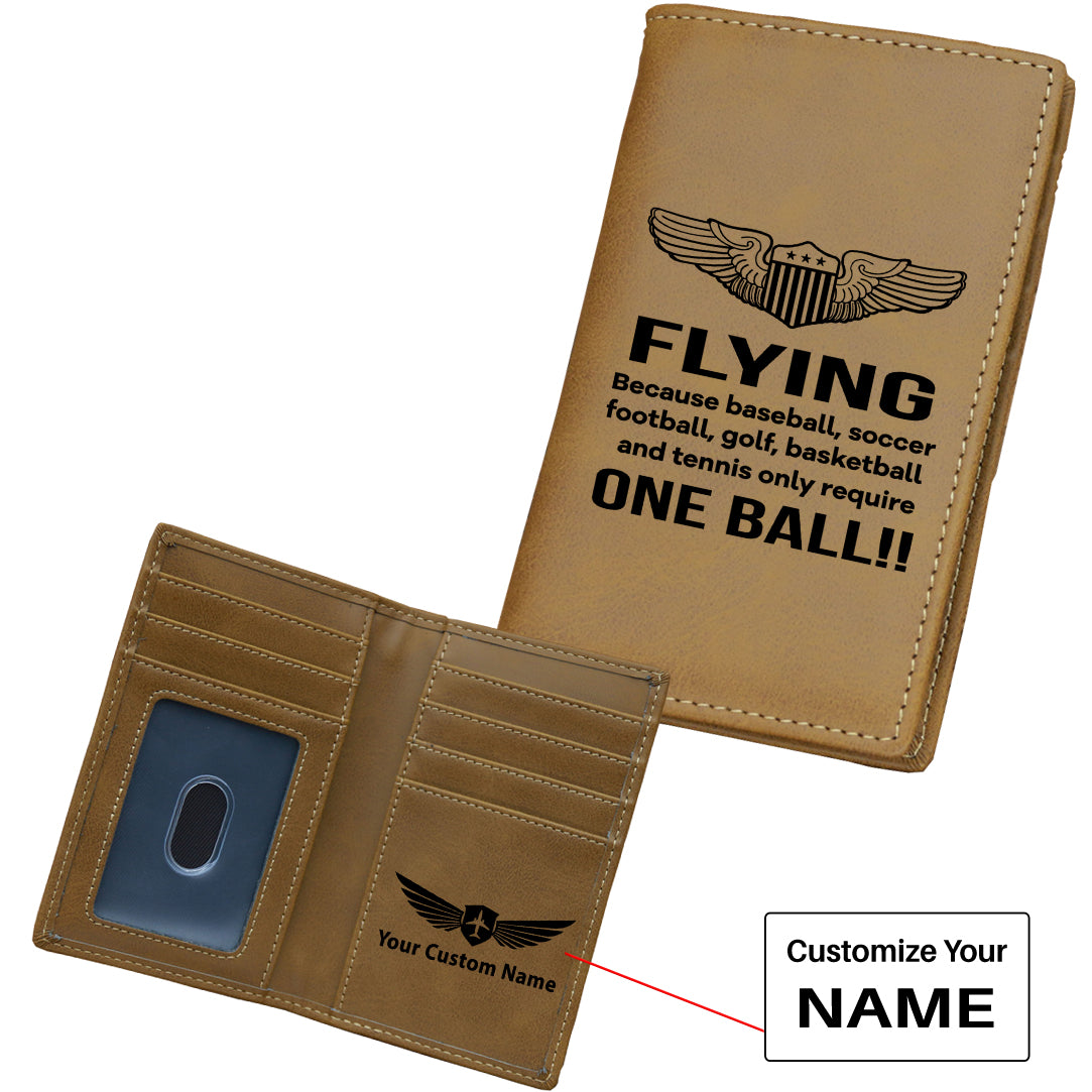 Flying One Ball Designed Leather Card Holder Wallets