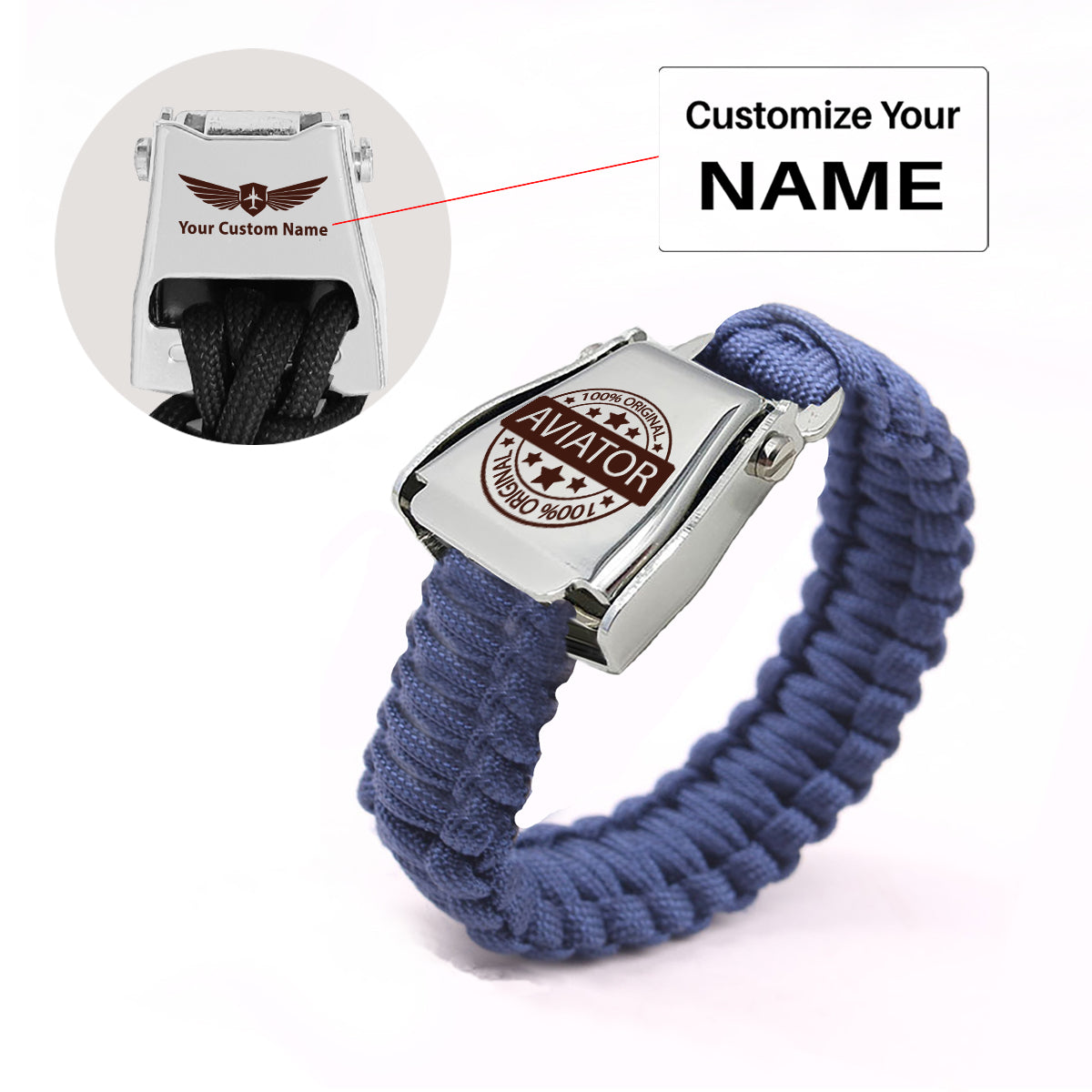 %100 Original Aviator Design Airplane Seat Belt Bracelet