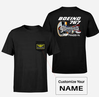 Thumbnail for Boeing 767 Engine (PW4000-94) Designed Pocket T-Shirts