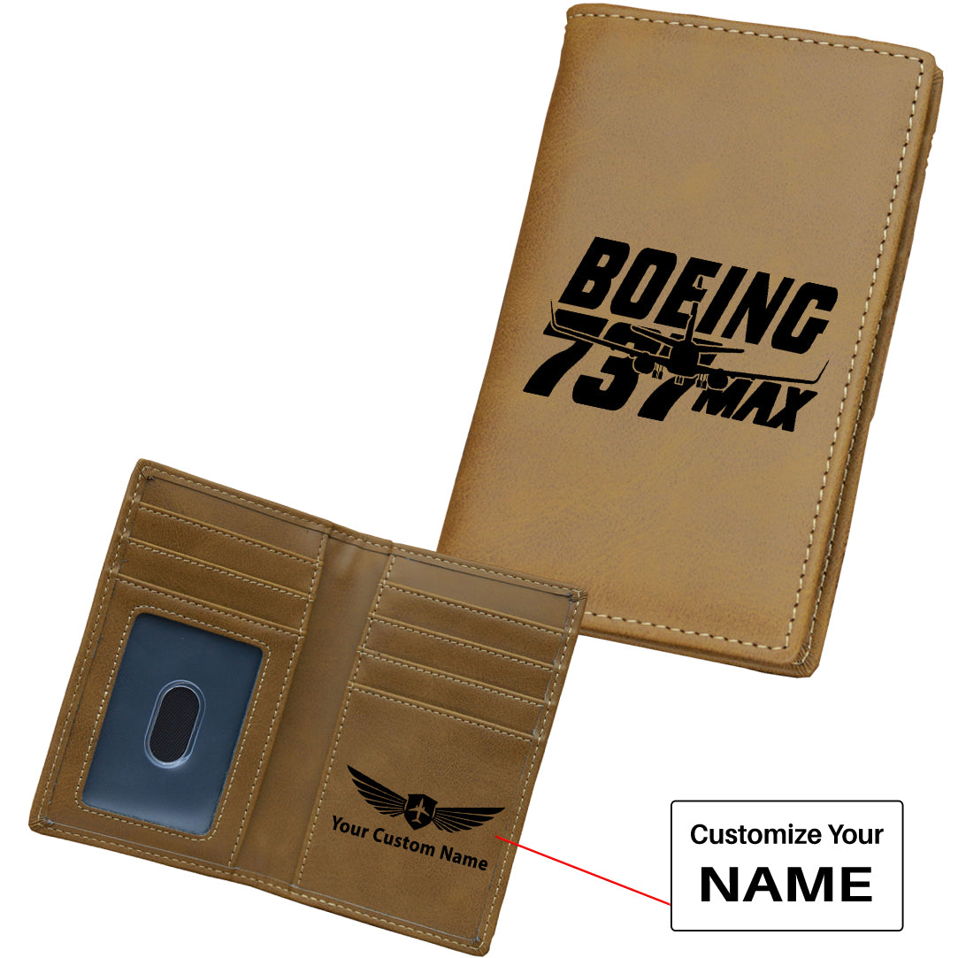 Amazing 737 Max Designed Leather Card Holder Wallets