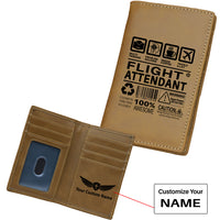 Thumbnail for Flight Attendant Label Designed Leather Card Holder Wallets