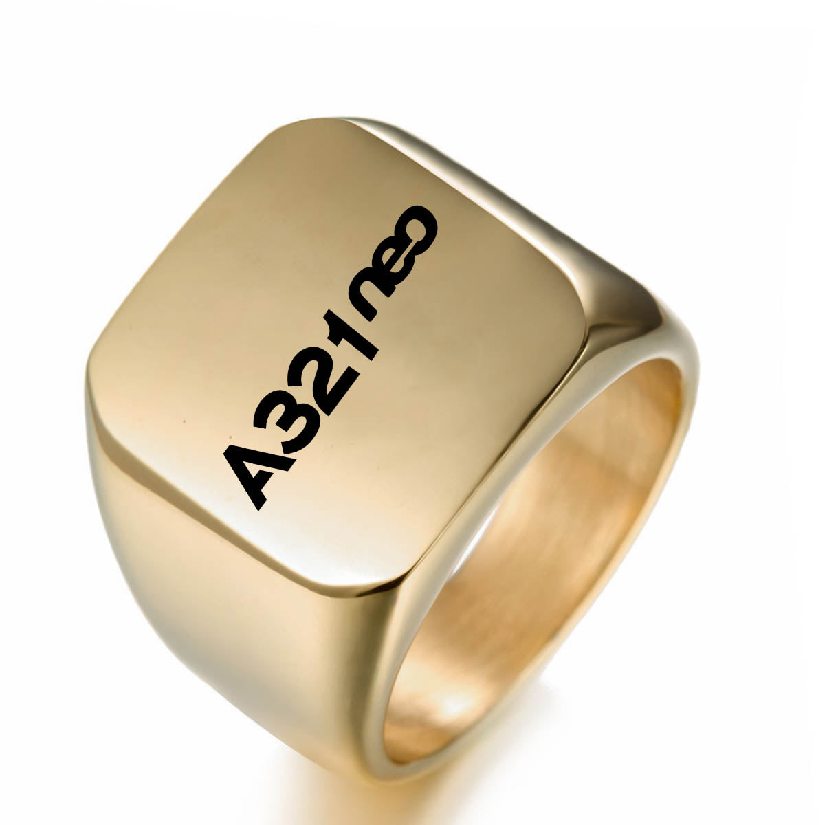 A321neo & Text Designed Designed Men Rings