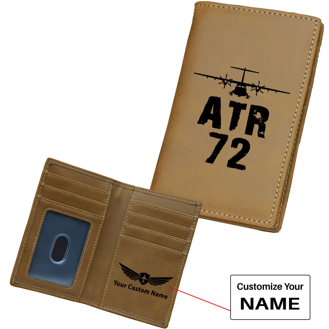 ATR-72 & Plane Designed Leather Card Holder Wallets