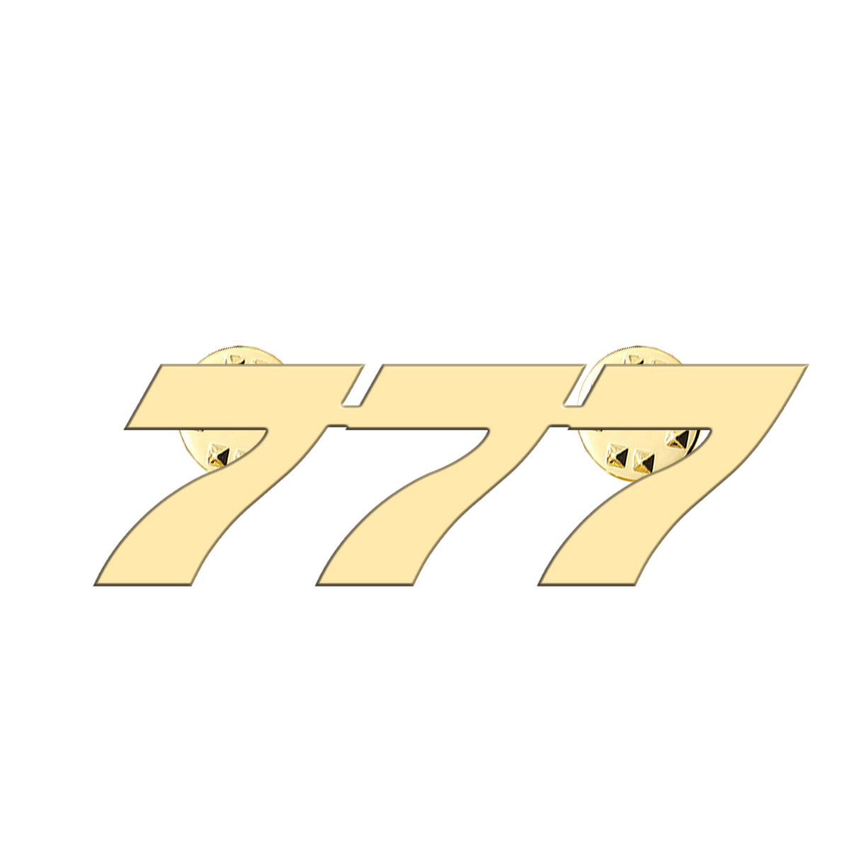 777 Flat Text Designed Hollow Pins