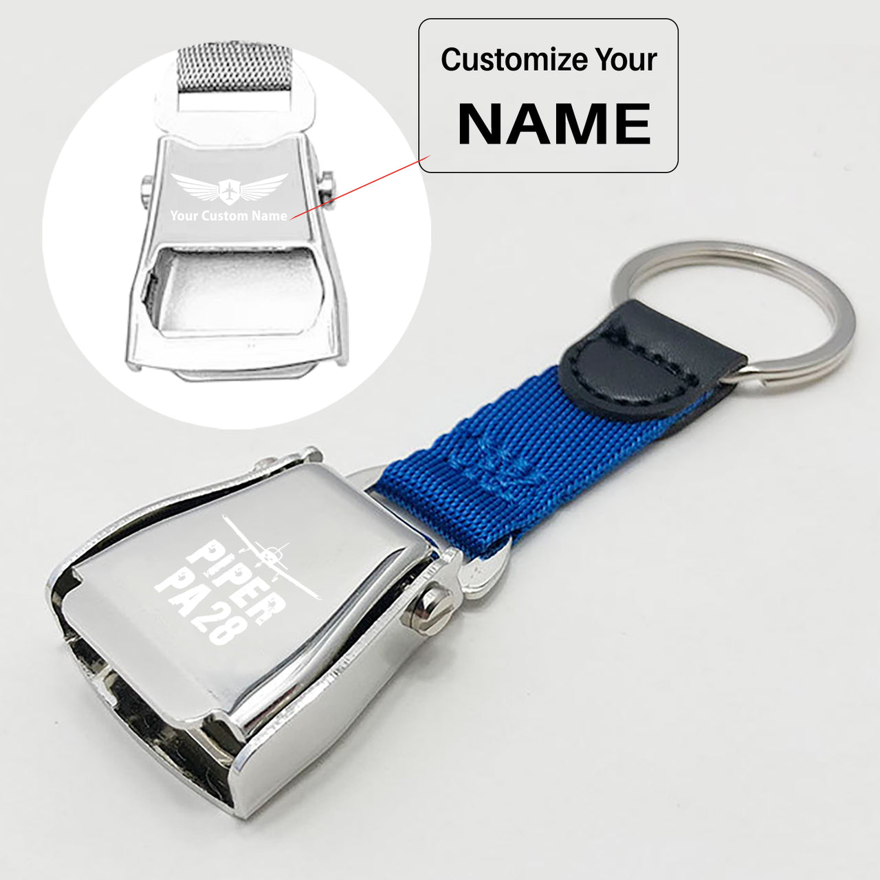 Piper PA28 & Plane Designed Airplane Seat Belt Key Chains