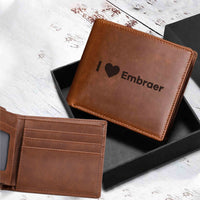 Thumbnail for I Love Embraer Designed Laser Leather Wallets